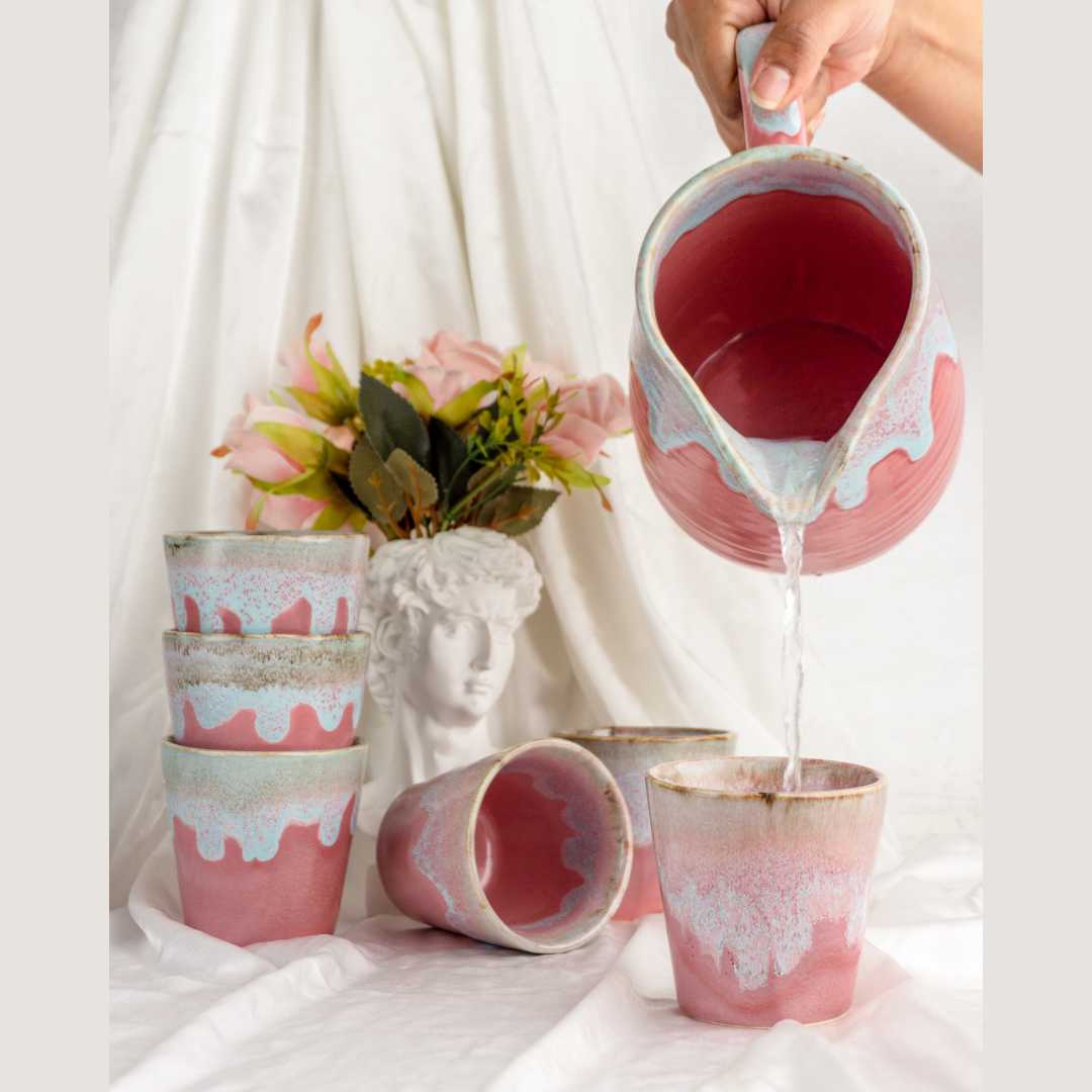 Rouge Ceramic Drinking Glass Set of 4 Amalfiee Ceramics