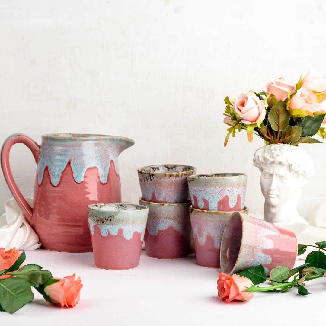 Rouge Ceramic Drinking Glass Set of 4 Amalfiee Ceramics