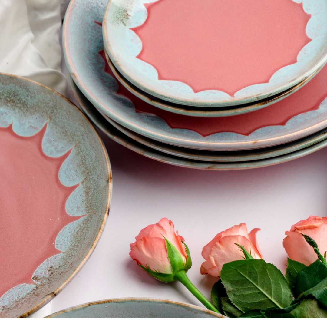 Rouge Ceramic Quarter Plate Set of 6 Amalfiee Ceramics