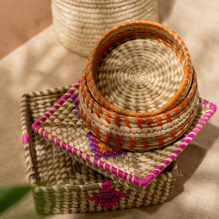 Bunaee Handcrafted Sabai Grass Multipurpose Storage Small Set of 3