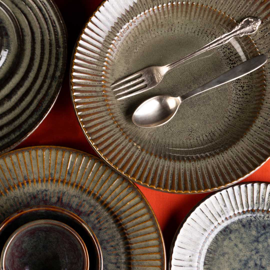Sage Ceramic Dinner Set of 54 Pcs Amalfiee Ceramics