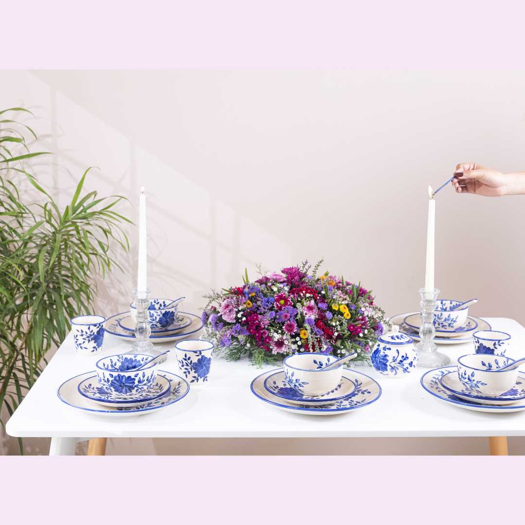 Sanaah 82pc Ceramic Dinner Set Amalfiee Ceramics