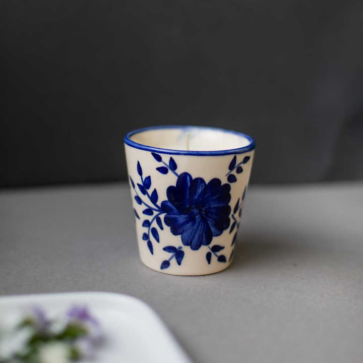 Sanaah Exclusive Handpainted Ceramic Glass Scented Candle Amalfiee Ceramics