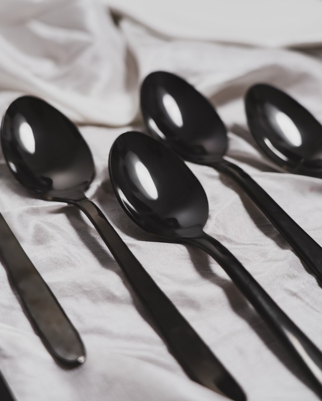 Noir Black spoon set of 6