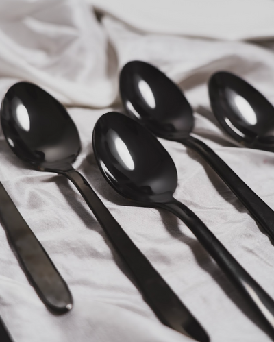 Noir Black spoon set of 6