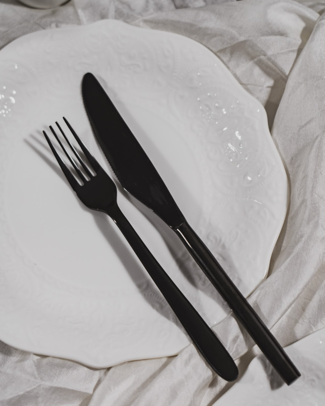 Noir Black set of 2 ,1 knife and  1fork