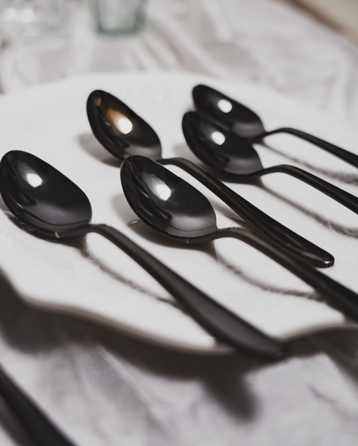 Noir Black spoon set of 5
