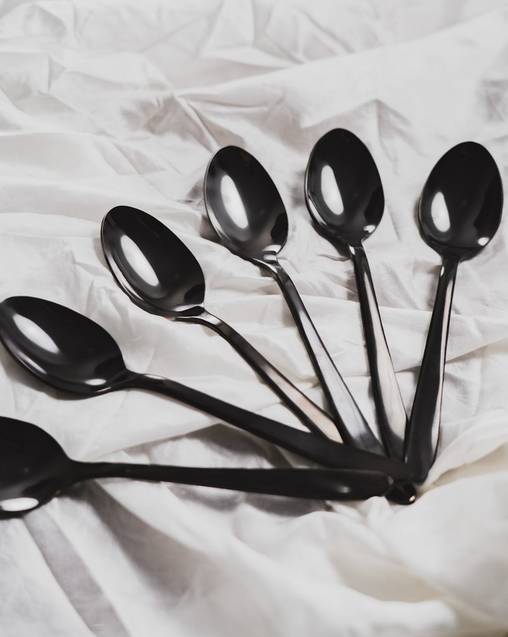 Noir Black spoon set of 5