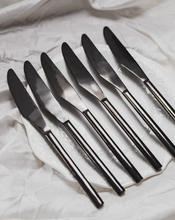 Noir Black knife set of 6