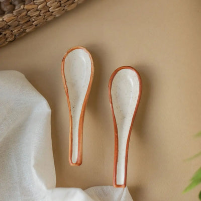 Shwet Ceramic Spoon Set of 2 Amalfiee Ceramics