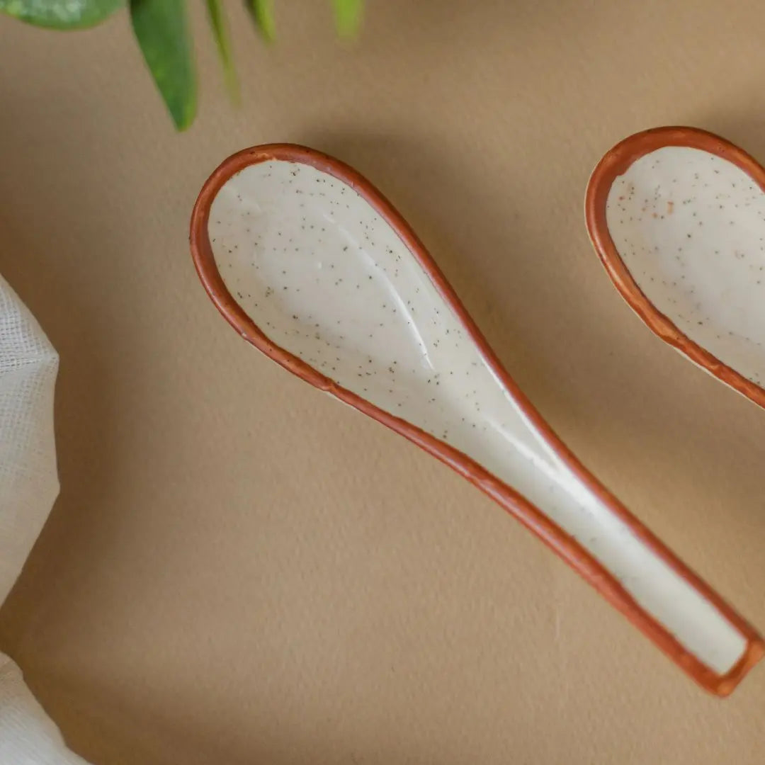 Shwet Ceramic Spoon Set of 4 Amalfiee Ceramics