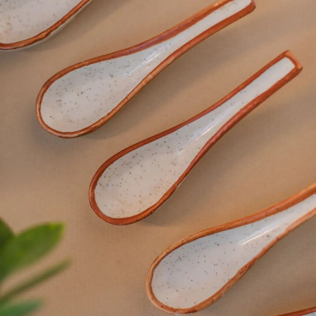 Shwet Ceramic Spoon Set of 6 Amalfiee Ceramics