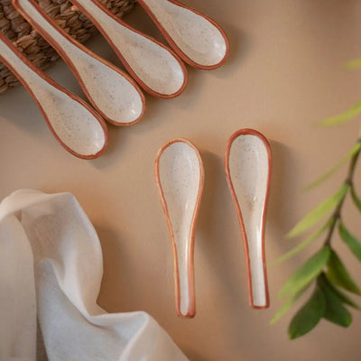 Shwet Ceramic Spoon Set of 6 Amalfiee Ceramics