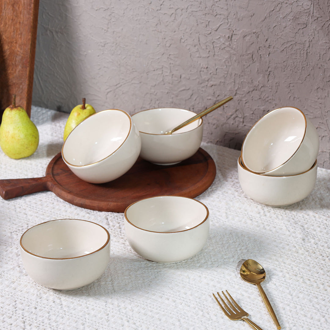 Noor Pure Gold 24K Ceramic Soup Bowl Set