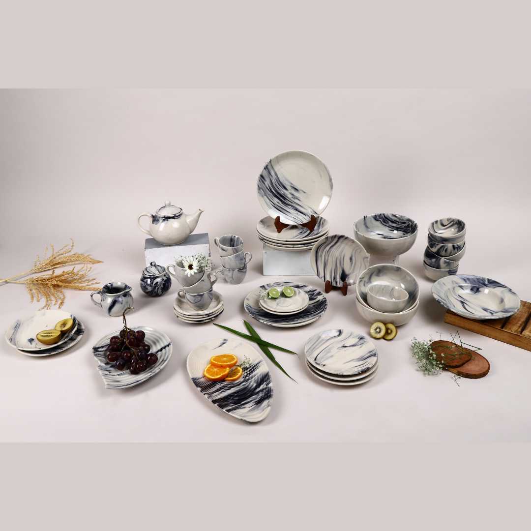 Syaahee Ceramic Dinner Set of 82 Pcs Amalfiee Ceramics