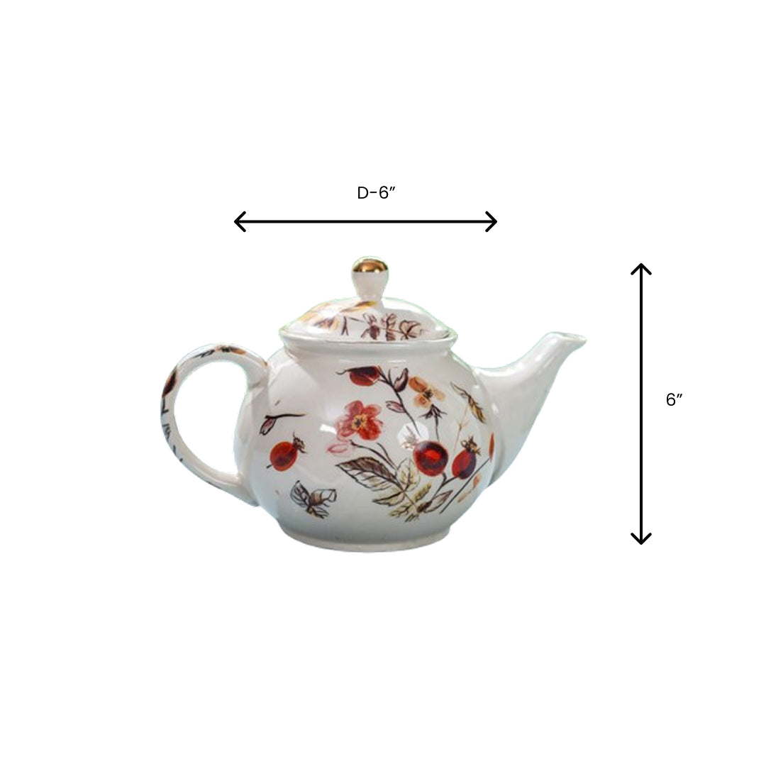 Anaara Floral Printed Ceramic Tea Set of 7 pcs