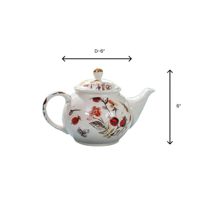 Anaara Floral Printed Ceramic Tea Set of 7 pcs