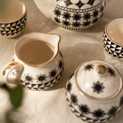 Shatranj Maharaja Printed Ceramic Tea Set of 7 pcs