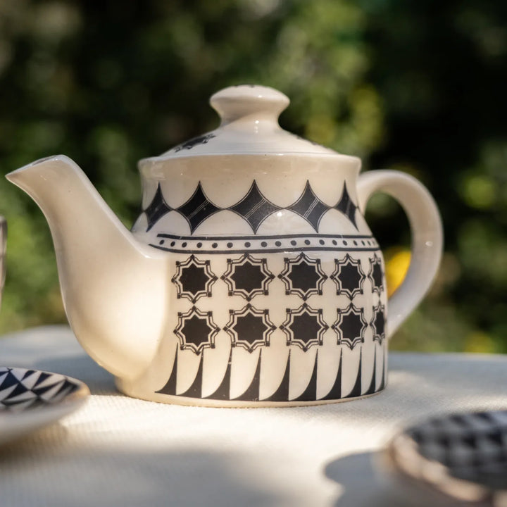 Shatranj Maharaja Printed Ceramic Tea Set of 3 pcs