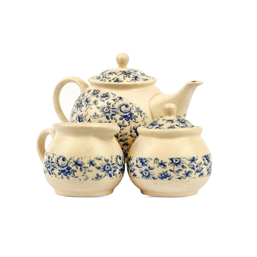Neelambar Floral Ceramic Tea Set of 3 pcs