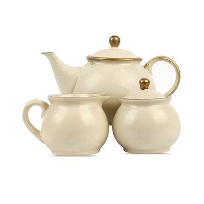 Zunair 24K Gold Ceramic Tea Set of 3 pcs