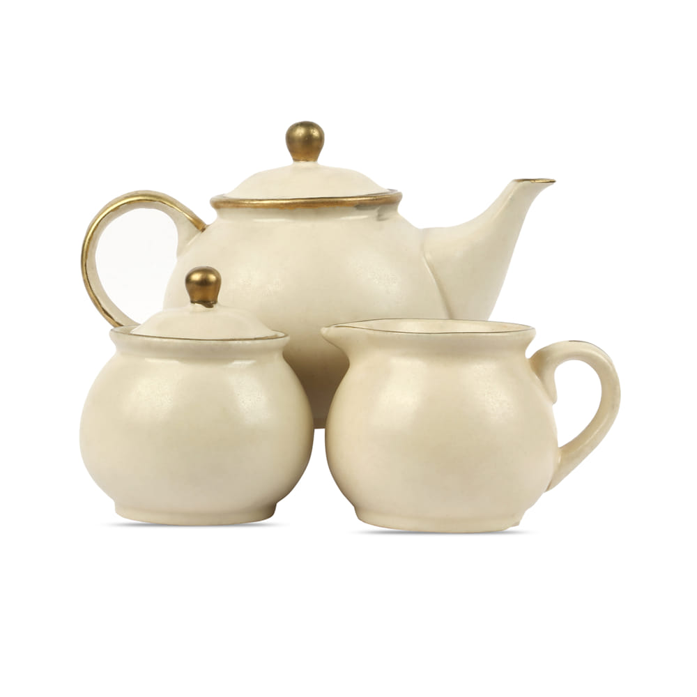 Zunair 24K Gold Ceramic Tea Set of 3 pcs