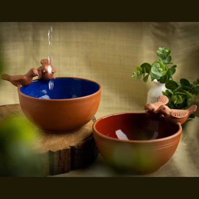Terracotta Bird Bowl Set of 2 Amalfiee Ceramics