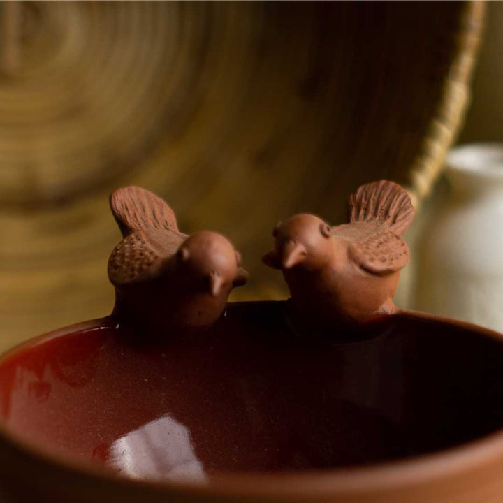 Terracotta Bird Bowl Set of 2 Amalfiee Ceramics