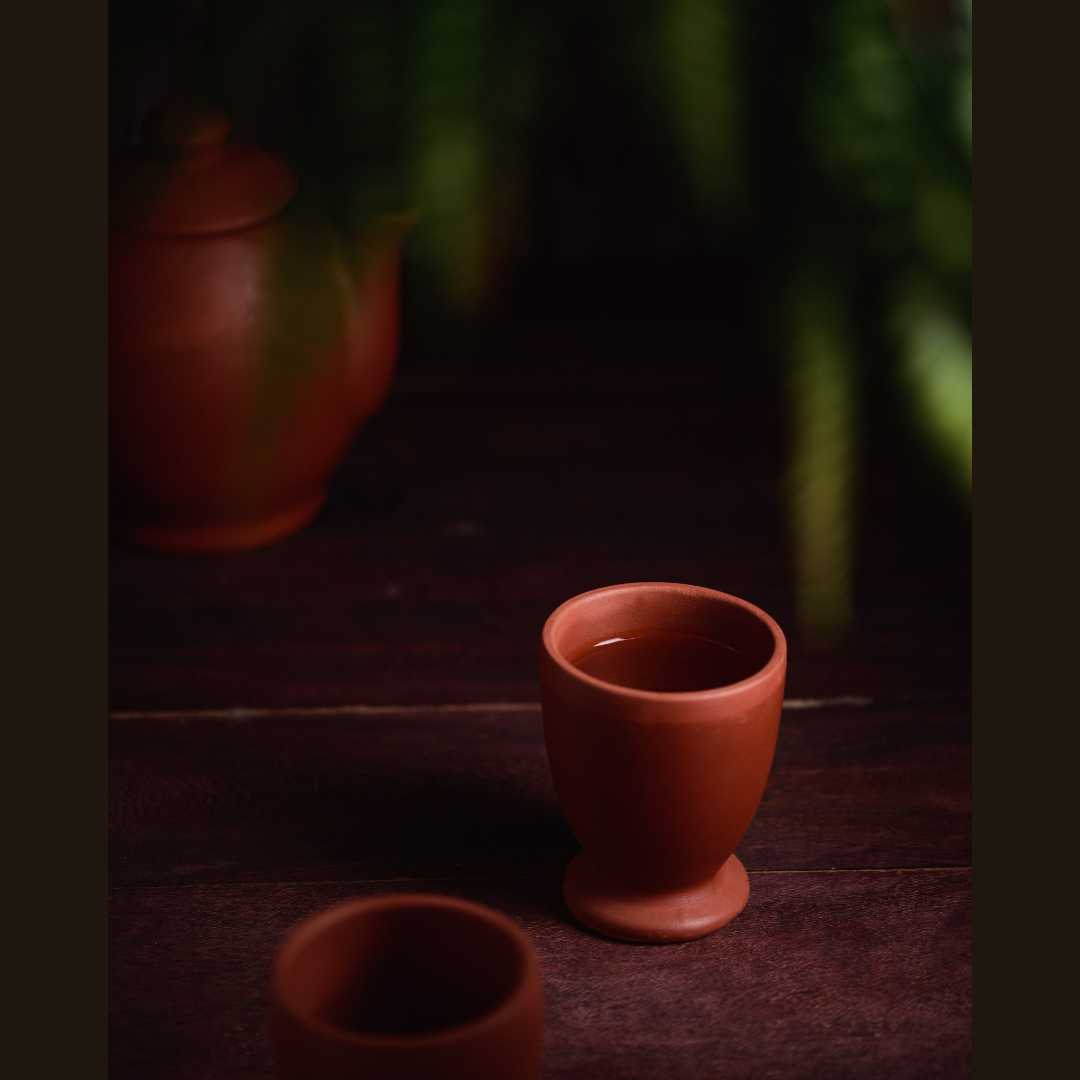 Terracotta Exclusive Tea Kettle with Glass Amalfiee Ceramics