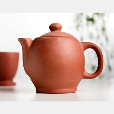 Terracotta Exclusive Tea Kettle with Glass Amalfiee Ceramics