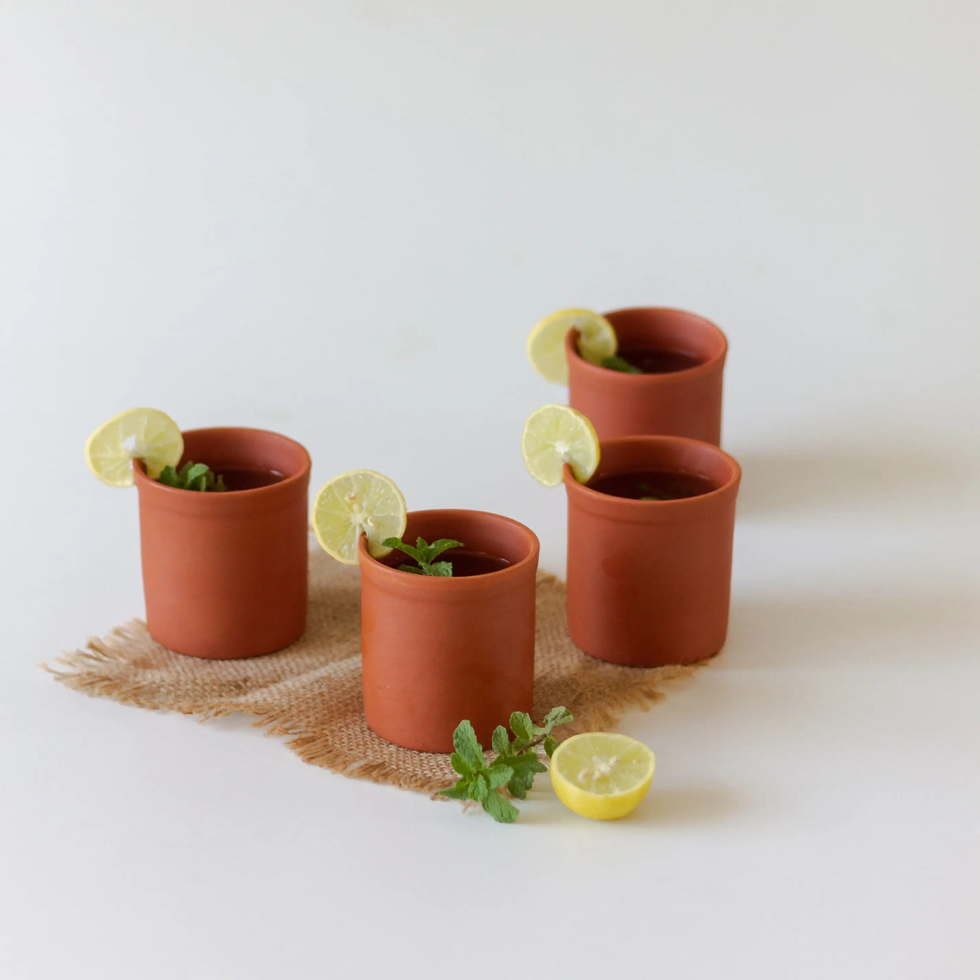 Terracotta Glass Set of 4 Amalfiee Ceramics