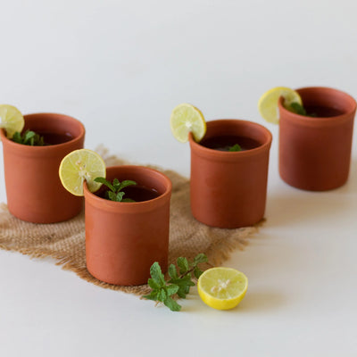 Terracotta Glasses Set of 6 Amalfiee Ceramics