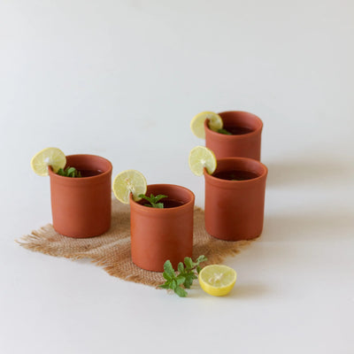 Terracotta Glasses Set of 6 Amalfiee Ceramics