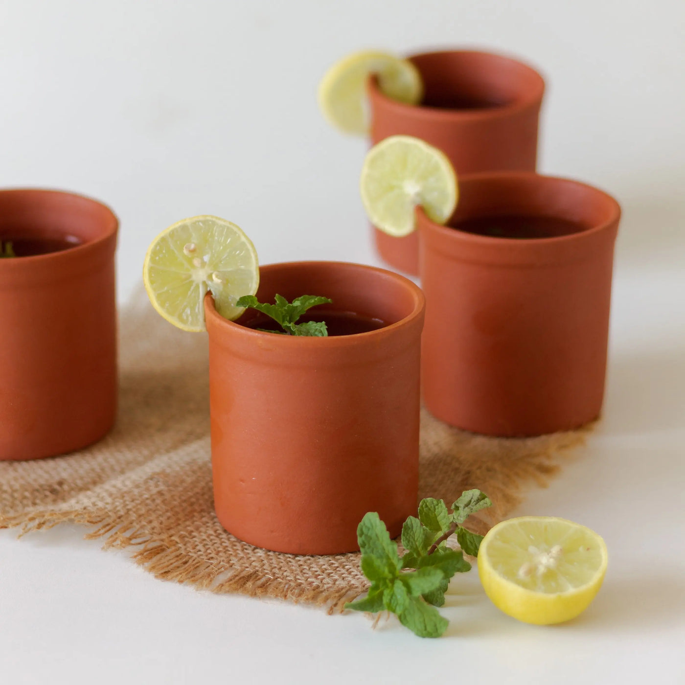 Terracotta Glasses Set of 6 Amalfiee Ceramics