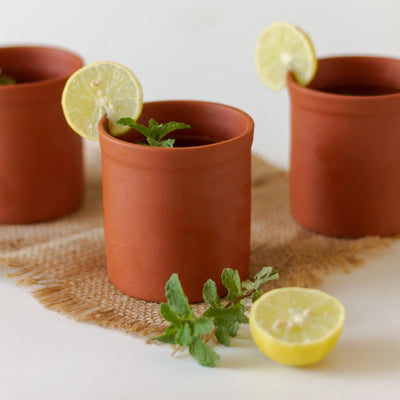 Terracotta Glasses Set of 6 Amalfiee Ceramics