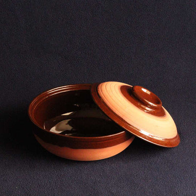 Terracotta Handmade Medium Glazed Pot with Lid Amalfiee Ceramics