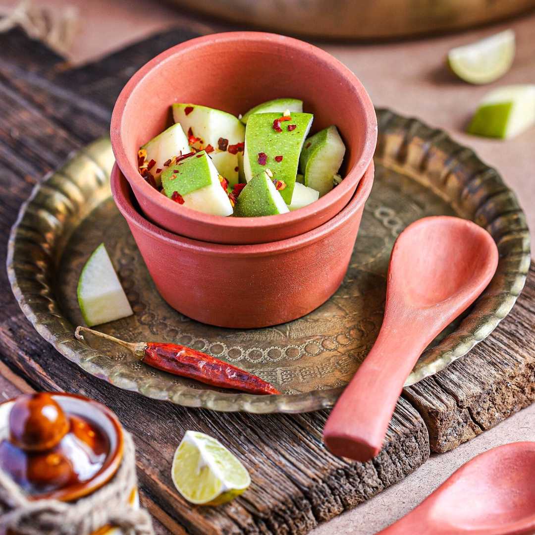 Terracotta Premium Desert Bowl with spoon Amalfiee Ceramics