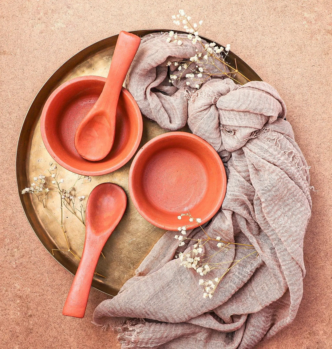 Terracotta Premium Desert Bowl with spoon Amalfiee Ceramics