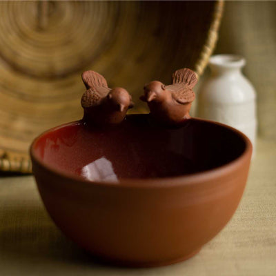 Terracotta Red Bird Bowl Amalfiee Ceramics