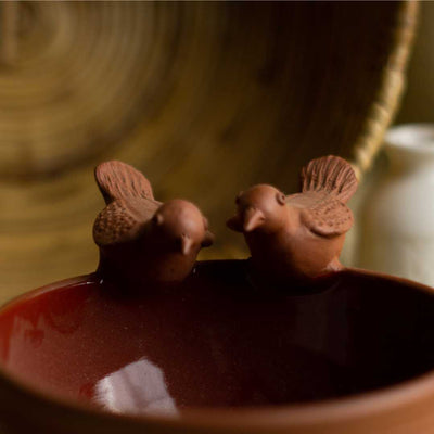 Terracotta Red Bird Bowl Amalfiee Ceramics