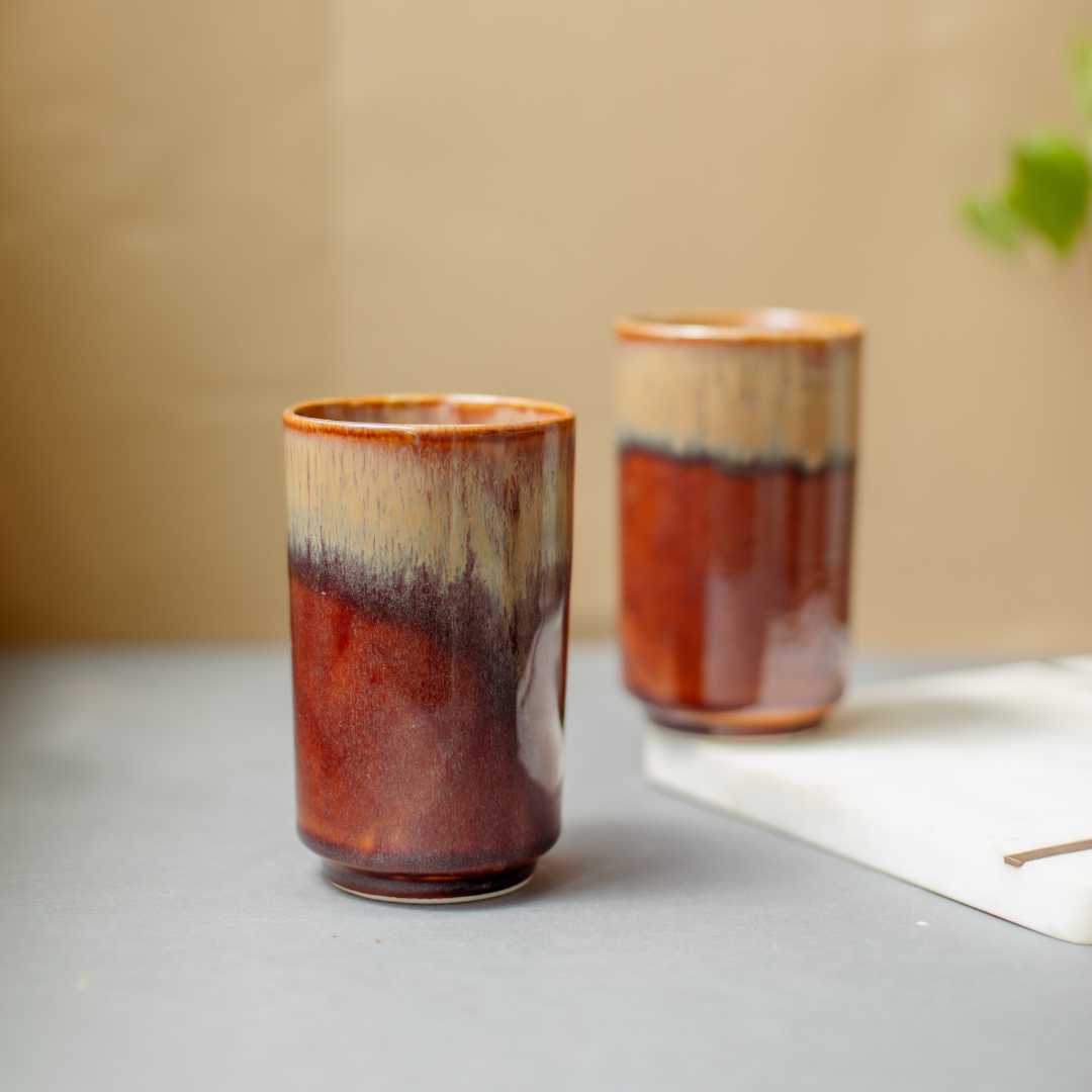 Vriksh Ceramic Drinking Glasses Set of 2 Amalfiee Ceramics
