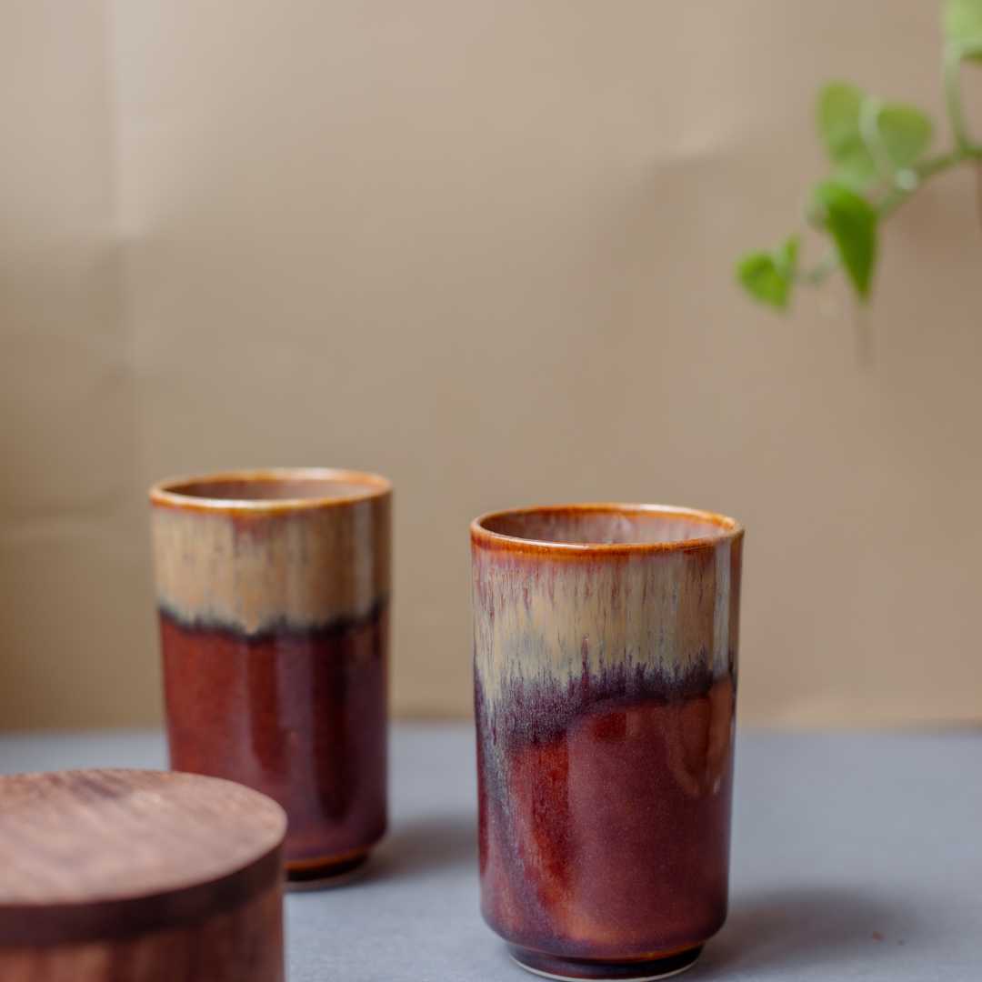 Vriksh Ceramic Drinking Glasses Set of 4 Amalfiee Ceramics