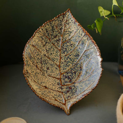 Vriksh Ceramic Leaf Platter Amalfiee Ceramics