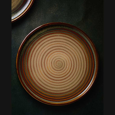 Vriksh Raised Rimmed Ceramic Dinner Plate Amalfiee_Ceramics