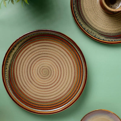 Vriksh Raised Rimmed Ceramic Dinner Plate Set of 2 Amalfiee_Ceramics