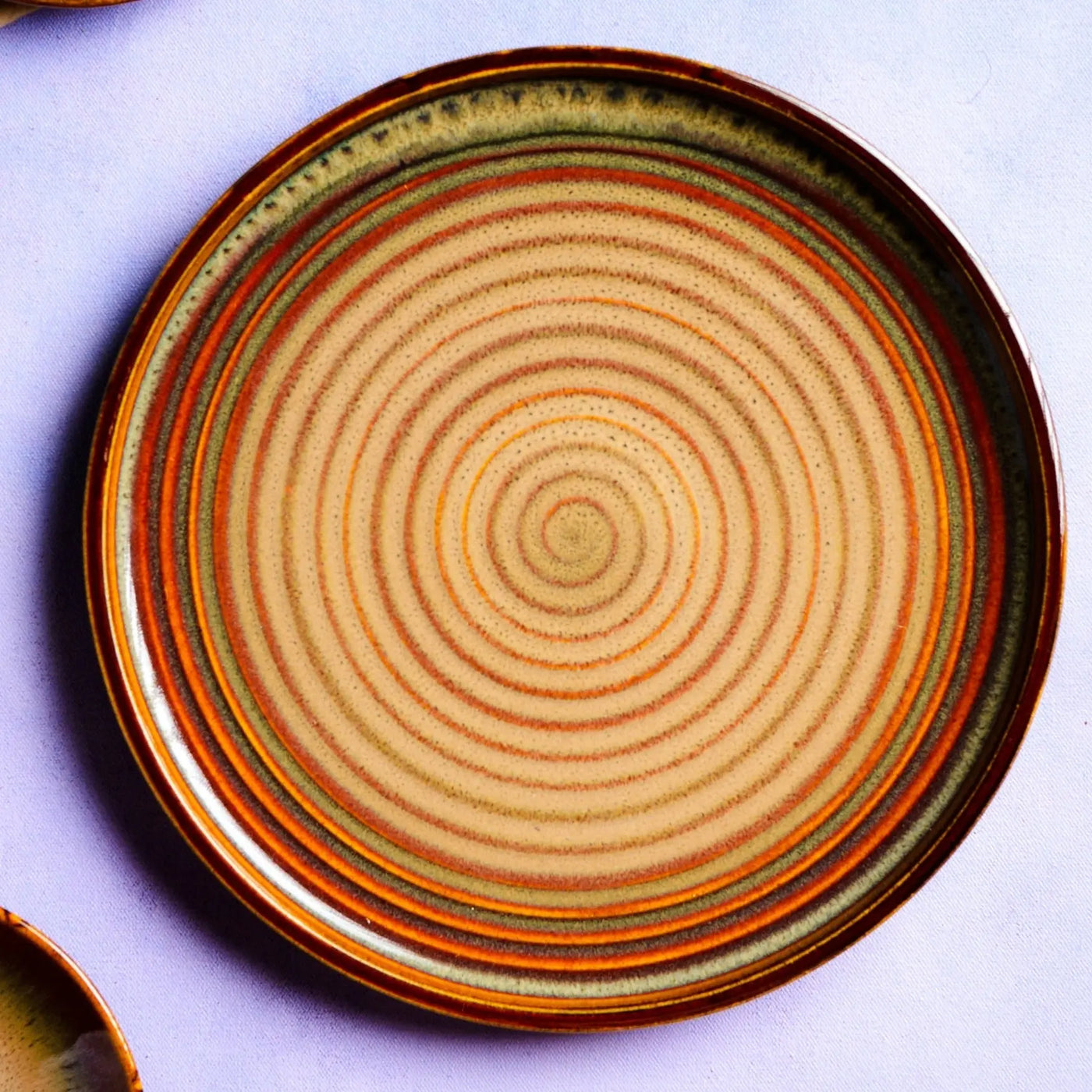 Vriksh Raised Rimmed Ceramic Dinner Plate Set of 4 Amalfiee_Ceramics