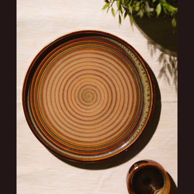 Vriksh Raised Rimmed Ceramic Dinner Plate Set of 6 Amalfiee_Ceramics
