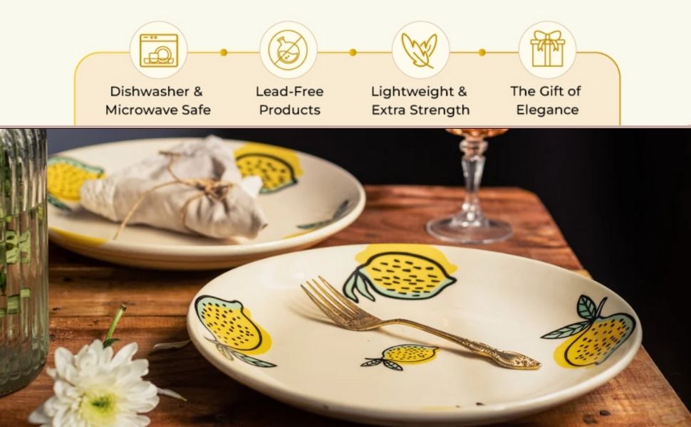 Zesty Lime Printed Dinner Set of 21 pcs