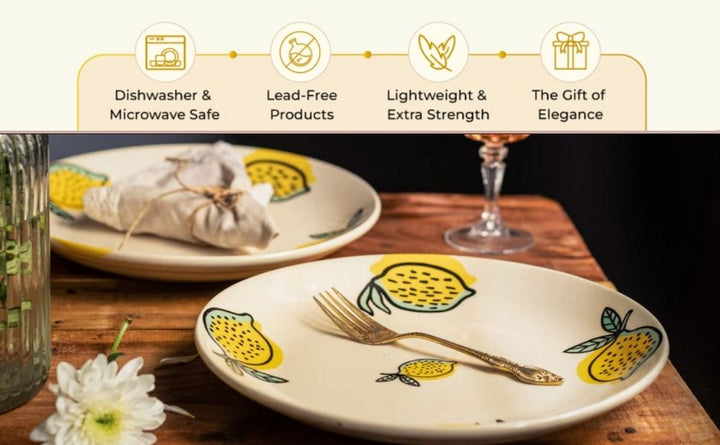 Zesty Lime Printed Dinner Set of 21 pcs