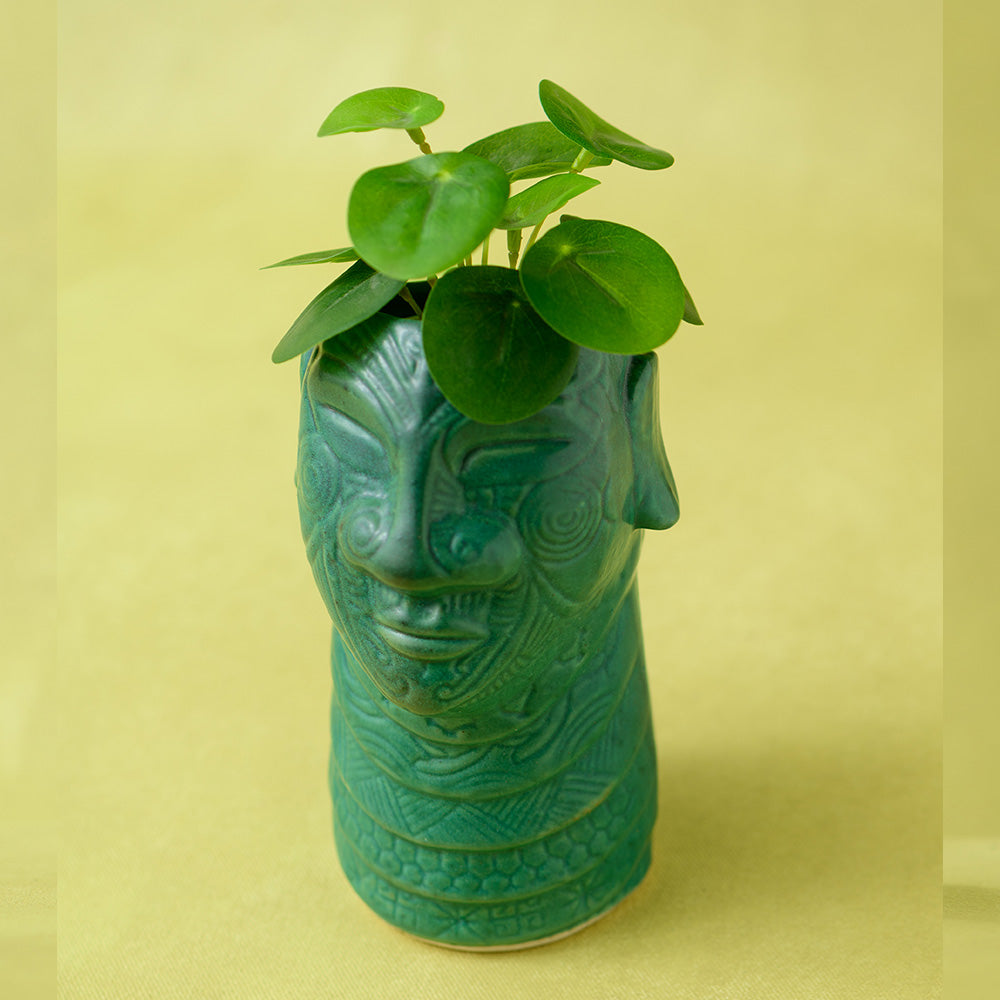 Earthy Expressions Terracotta Multi-purpose Green Pot